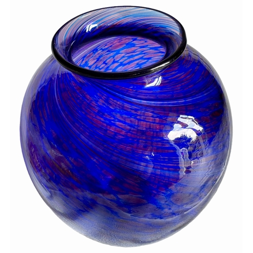 211 - Malcolm Sutcliffe Studio Glass Vase Size 17cm x 10cm