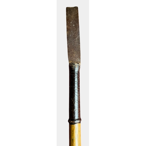 228 - A Late 19th Century Fishing Priest With Weighted Malacca Handle & Leather Wrapping