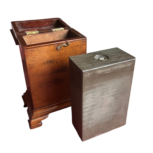 246 - An Interesting Mahogany Tea Caddy with Tin Liner on Bracket Feet