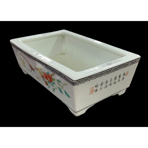 249 - A Chinese porcelain polychrome rectangular Bonsai Planter