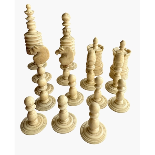 287 - Victorian Bone Chess Set