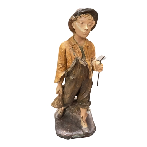 299 - Goyeau Retour De Peche French Plaster Figure 54cm Tall