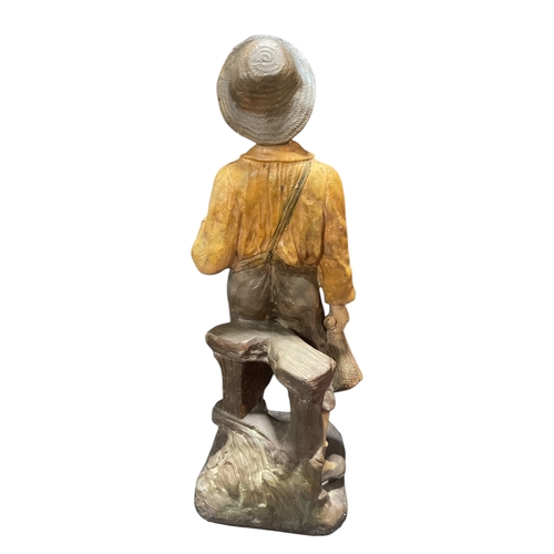 299 - Goyeau Retour De Peche French Plaster Figure 54cm Tall