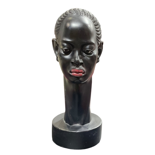 303 - Chalk Bust of a Black Female after Lenzini ArtWorks 32cm tall.