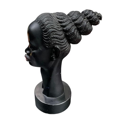 303 - Chalk Bust of a Black Female after Lenzini ArtWorks 32cm tall.