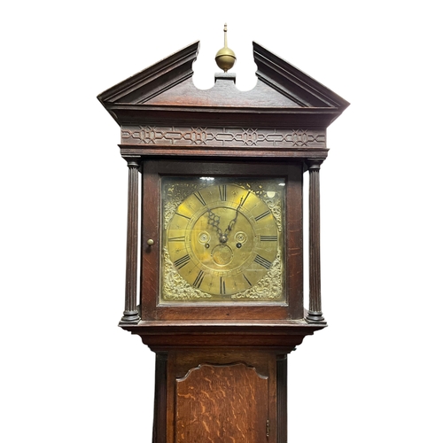 350 - William Hargrave of Settle ( Yorkshire ) - Brass Faced 8-day oak cased longcase clock