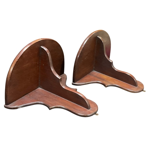 373 - A Pair of Mahogany Wall Brackets 33cm Wide 27cm Tall