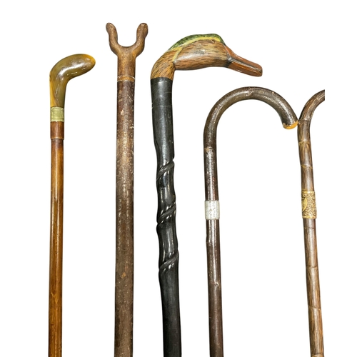 380 - A Collection of 6 Walking Sticks