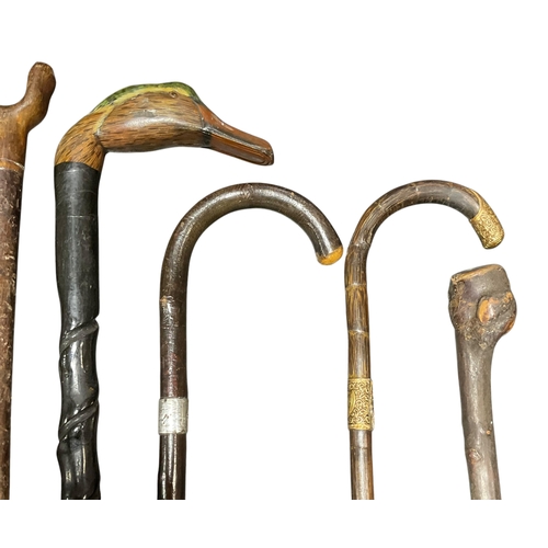 380 - A Collection of 6 Walking Sticks