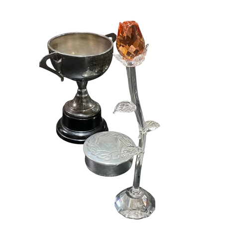 400 - Collection of Miscellaneous incl.Glass Rose & Oriental Stand.