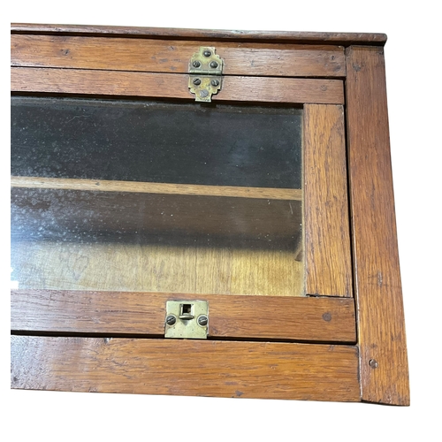 413 - A Glazed Display Unit With Brass Fittings 88x30x20cm