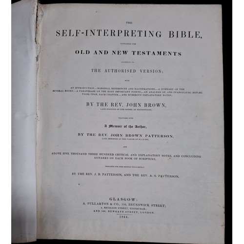 550 - Brown's Family Large Self Interpreting Bible -
Hand Written Dates Inside 1924/1925/1931