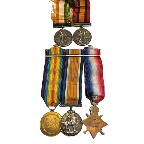 41 - Qsa/Ksa Medals Pte G Collins 6339 West Riding Regiment and WWI Medal Trio Pte G Collins 11584 York &... 