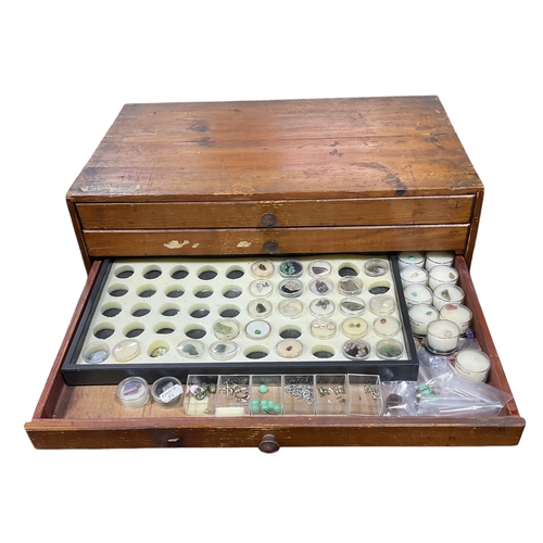 209 - A Set of Collectors Drawers Containing Precious and Semi Precious Stones etc. 49.5x31.5x41cm