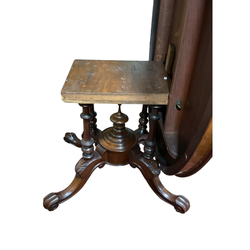 270 - Victorian Mahogany Loo Table with Ornate Base. 137cm