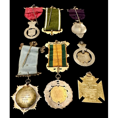 324 - A Collection Of Masonic / RAOB Etc Silver & Enamel Medals