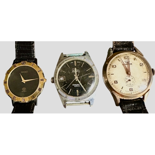 344 - 3 Vintage Watches Gucci 3200 Series, Lantex, Swiss Emperor