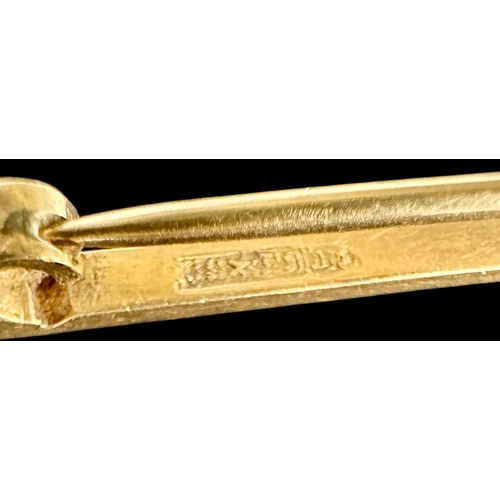 375 - 15ct Gold Bar Brooch Weight 3g