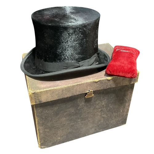 85 - Boxed Silk Plush Top Hat