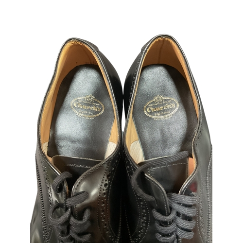 86 - Pair of Church’s Black Leather Brogues 100F ( Size 10) Look Unworn, light Storage Marks.