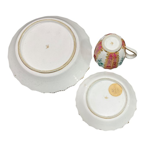 111 - Chelsea Derby Trio , Gold Anchor / D Mark 1772–1777 Chip on Cup.