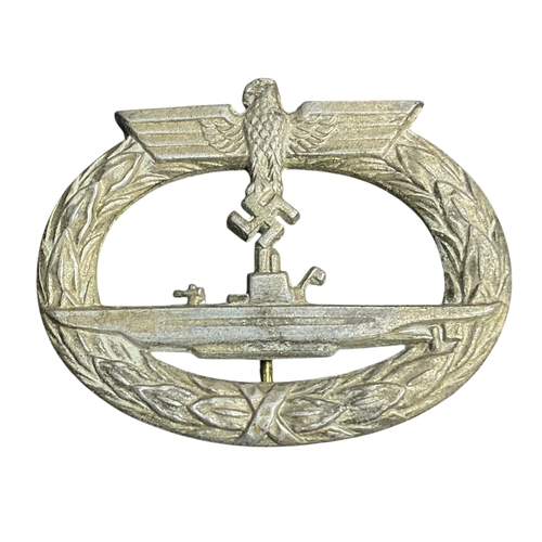129 - Kriegsmarine U-Boat Badge (U-Boots-Kriegsabzeichen) by GWL (Gebrüder Wegerhoff, Lüdenscheid).