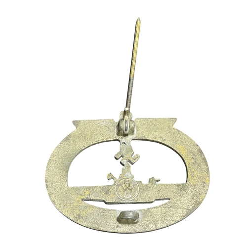 129 - Kriegsmarine U-Boat Badge (U-Boots-Kriegsabzeichen) by GWL (Gebrüder Wegerhoff, Lüdenscheid).