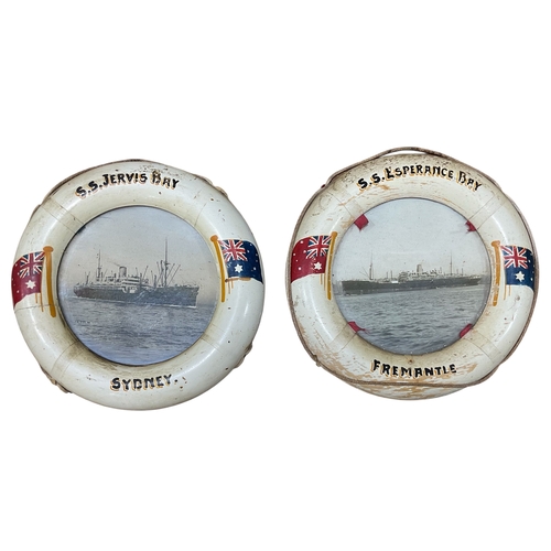 195 - White Star Line Interest - Framed Pair of Ship Photographs Incl. S.S. Esperance Bay Fremantle and S.... 