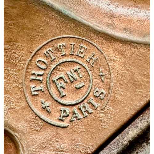 197 - 19th Century Copper Chocolate Mould In The Form Of A Swan, Trottier Paris Size 11cm x 10cm x 4cm