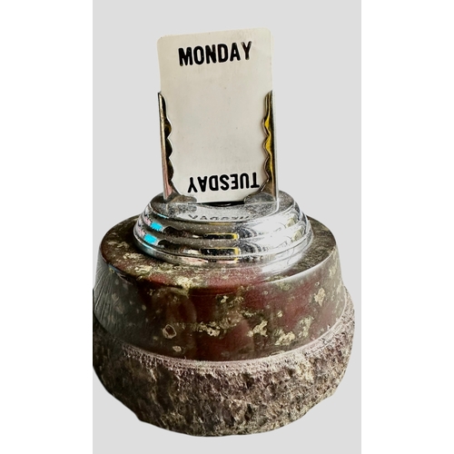 201 - Cornish Serpentine Perpetual Calendar With Falmouth Crest (Complete) Size 9cm x 8.8cm