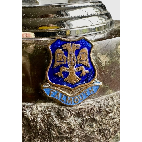 201 - Cornish Serpentine Perpetual Calendar With Falmouth Crest (Complete) Size 9cm x 8.8cm