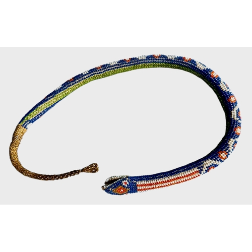 202 - WWI Ottoman / Turkish Prisoner Of War Beadwork Snake Length 53cm