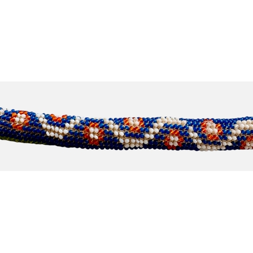 202 - WWI Ottoman / Turkish Prisoner Of War Beadwork Snake Length 53cm