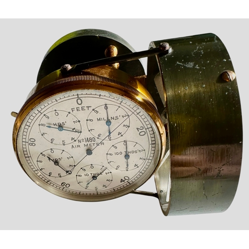 209 - Mahogany Cased Air Meter No 1480 Size 8cm x 8cm x 6.5cm