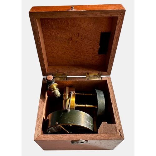 209 - Mahogany Cased Air Meter No 1480 Size 8cm x 8cm x 6.5cm