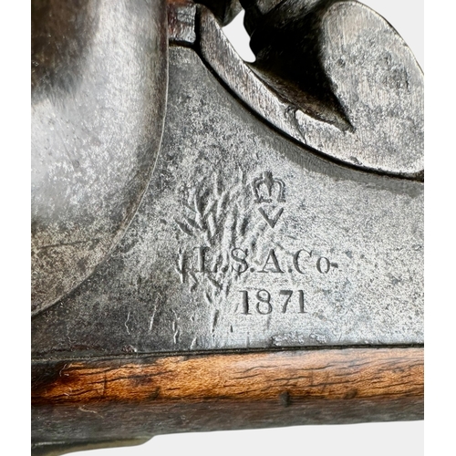 217 - A Victorian Percussion Cap Pistol LSA Co (London Small Arms) Lock 1871 Swivel Ram Rod Size 39cm x 10... 