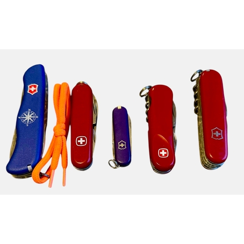 223 - A Collection Of Swiss Army Knives Victorinox & Wenger Including Helmsman