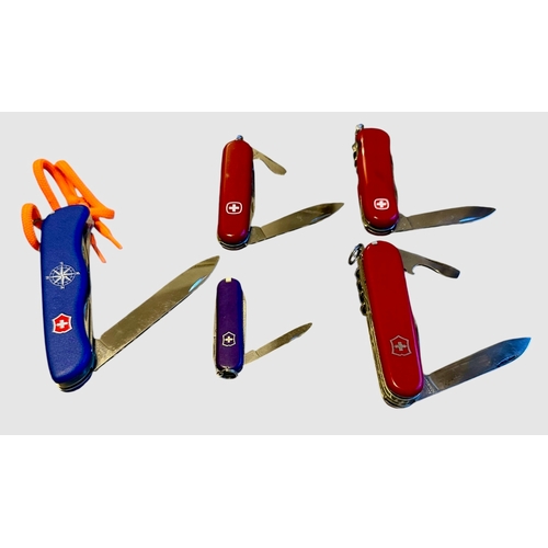 223 - A Collection Of Swiss Army Knives Victorinox & Wenger Including Helmsman