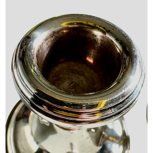 227 - Pair Of Silver Candle Holders Size 6.3cm x 6.1cm