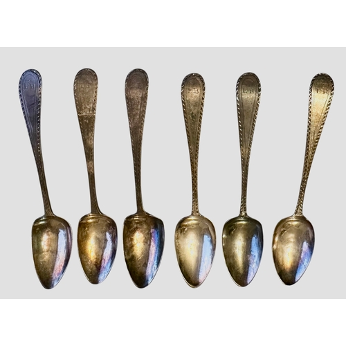 231 - Set Of 6 Peter & Ann Bateman Silver Teaspoons 1794 Weight 73g Length 13cm