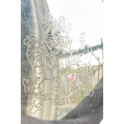 237 - Bottle Stopper Engraved With The Coat Of Arms Of Greenwich Hospital Size 5.7cm x 4.5cm