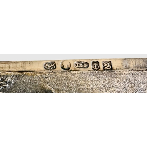 238 - Victorian Silver Doubled Sided Castle Top Card Case 1841 Warwick/Kenilworth Castles Size 9.8cm x 7.2... 