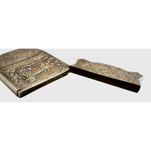 238 - Victorian Silver Doubled Sided Castle Top Card Case 1841 Warwick/Kenilworth Castles Size 9.8cm x 7.2... 