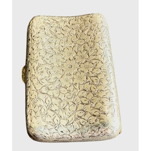 246 - Small Silver Cigarette Case Decorated With Flowers And Leaves And Vacant Shield Cartouche Weight 72g... 