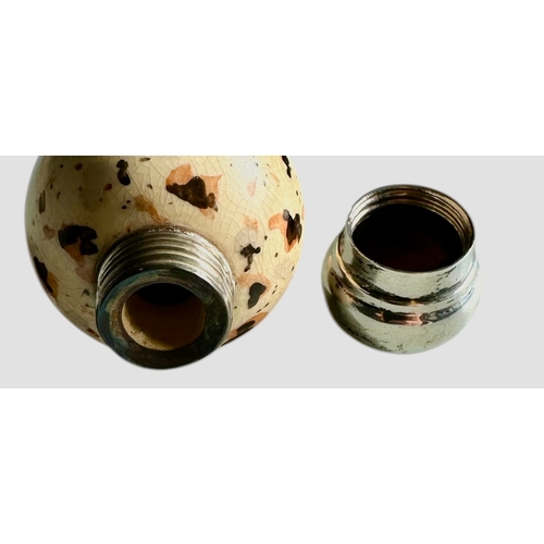 247 - Victorian Novelty Birds Egg Perfume Scent Bottle James Macintyre Silver Topped Size 6.2cm