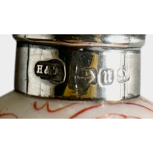 248 - Novelty Victorian Egg Shaped Perfume Scent Bottle With Silver Top Size 6.3cm