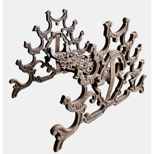 278 - A Victorian Cast Iron Folding Travelling Pen Rest / Stand RD No 348155 Size 10.5cm x 14.5cm x 10cm