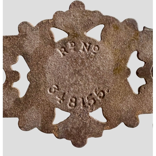 278 - A Victorian Cast Iron Folding Travelling Pen Rest / Stand RD No 348155 Size 10.5cm x 14.5cm x 10cm