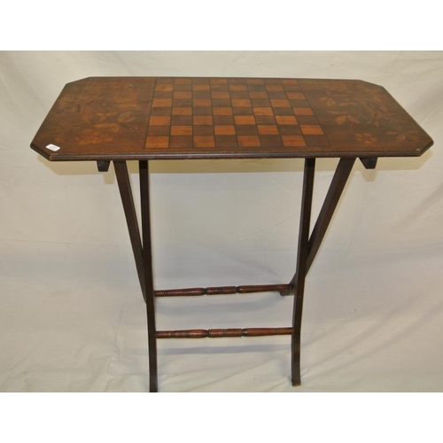8 - Edwardian folding games table with foliate inlay
