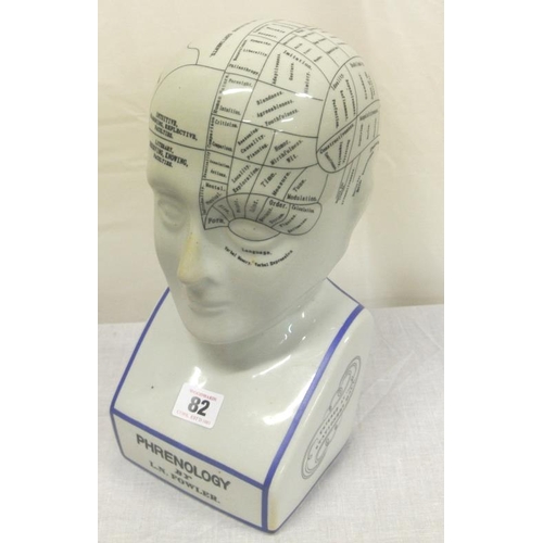 53 - Porcelain Phrenology head by L N Fowler showing areas of the brain